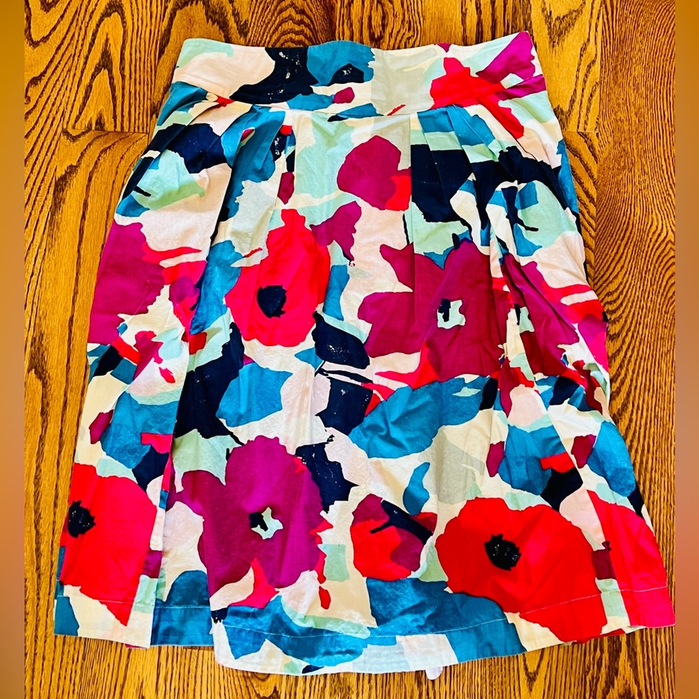 ModCloth Vintage EmilyandFin Floral High Waist Midi Skirt- Size 14 - Picture 8 of 11